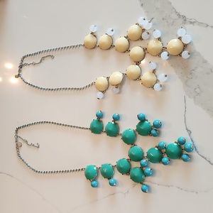 ILY Couture Chandelier Bubble Tiered Necklace Set of Two Green Yellow